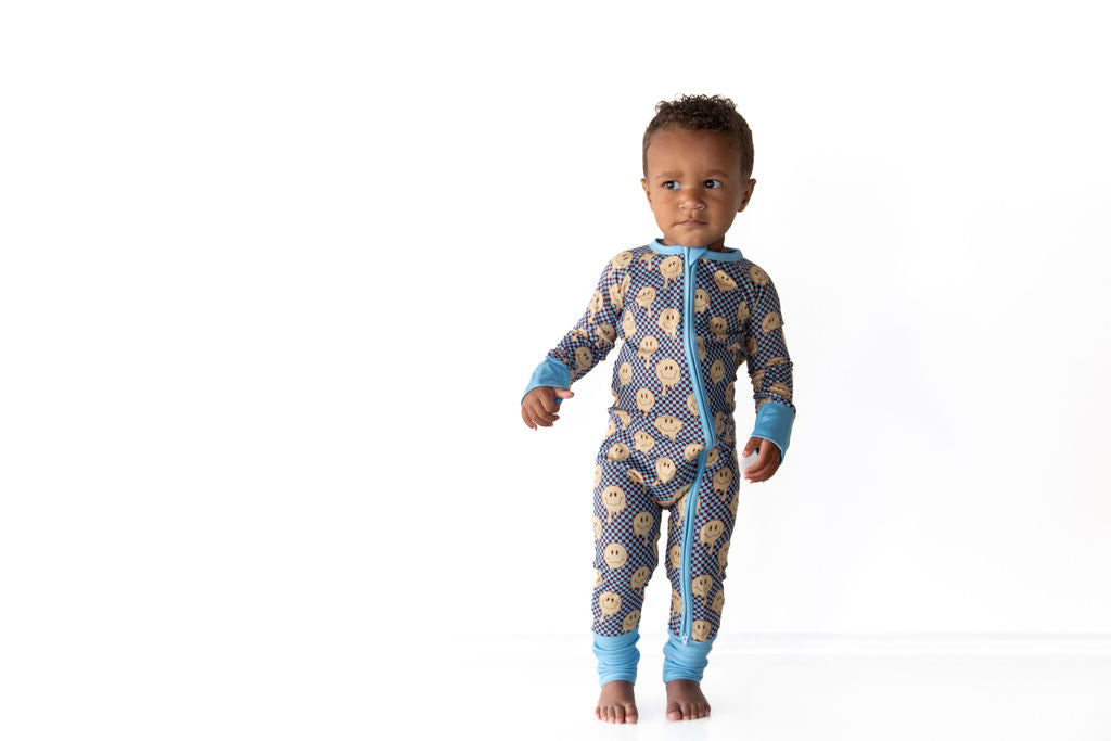 YELLOW TRIPPY CHECKER | ZIPPER ONE PIECE