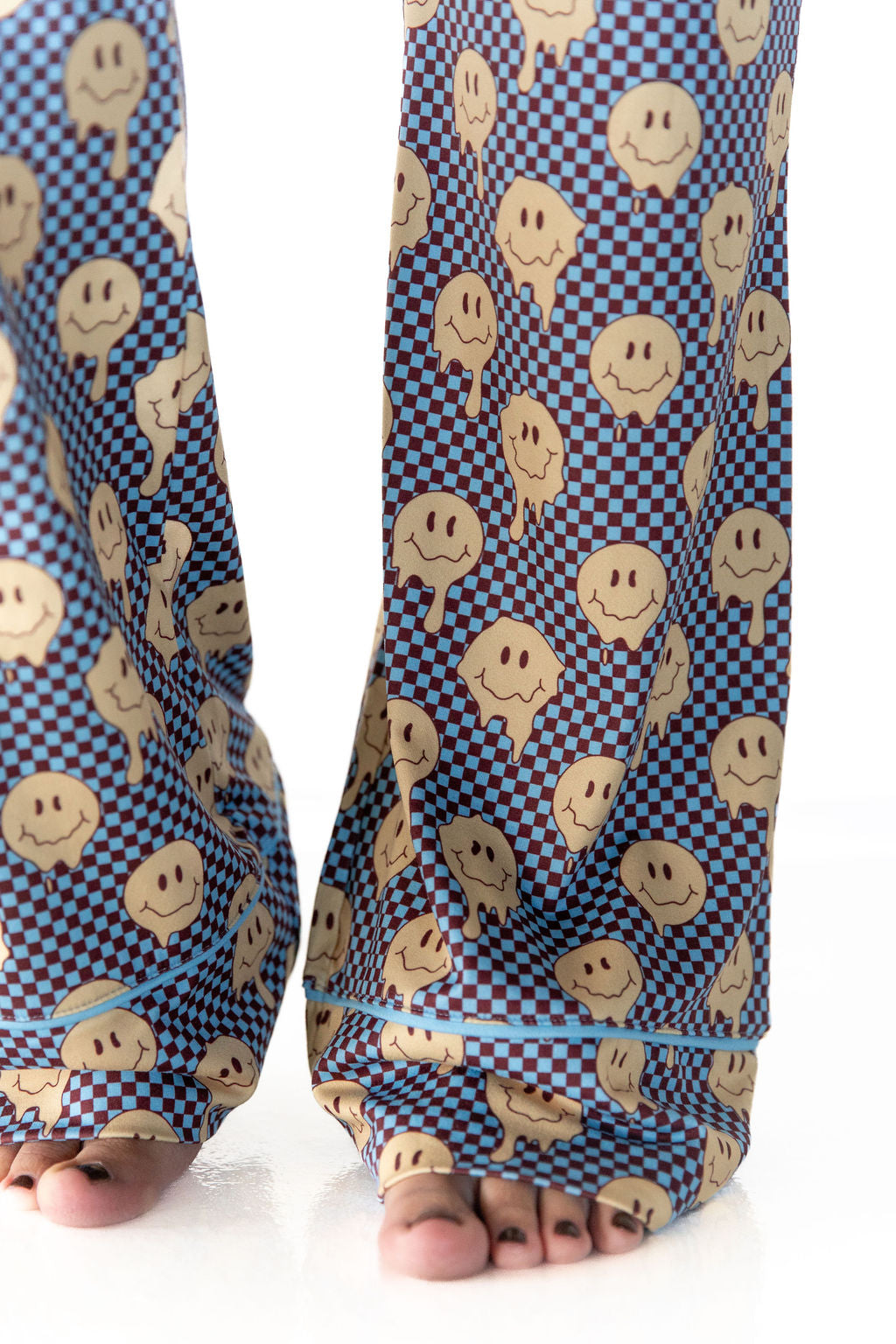 YELLOW TRIPPY CHECKER | WOMEN'S BUTTON UP SHORT SLEEVE SET