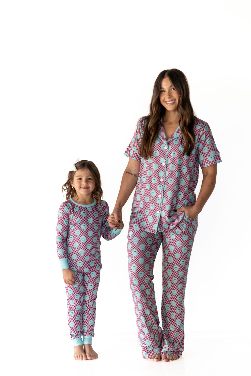 TEAL TRIPPY CHECKER | LONG SLEEVE