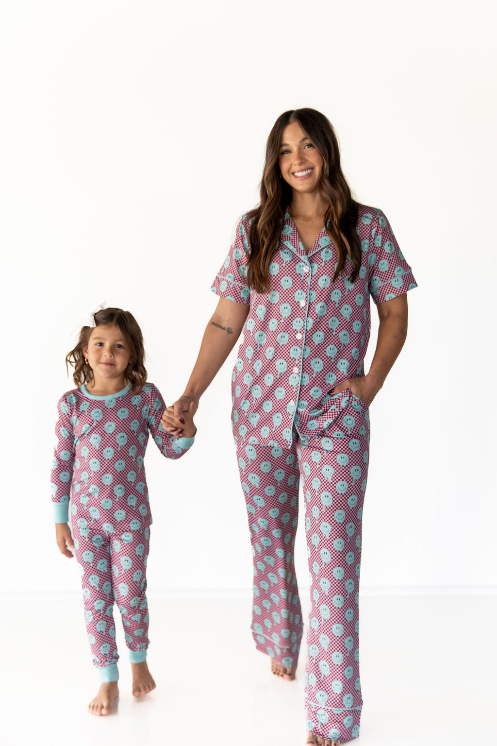 TEAL TRIPPY CHECKER | LONG SLEEVE