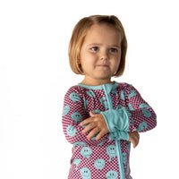 TEAL TRIPPY CHECKER | ZIPPER ONE PIECE