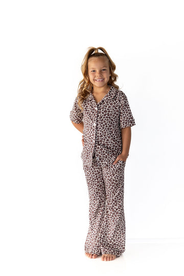 LEOPARD | GIRLS' BUTTON UP SHORT SLEEVE SET