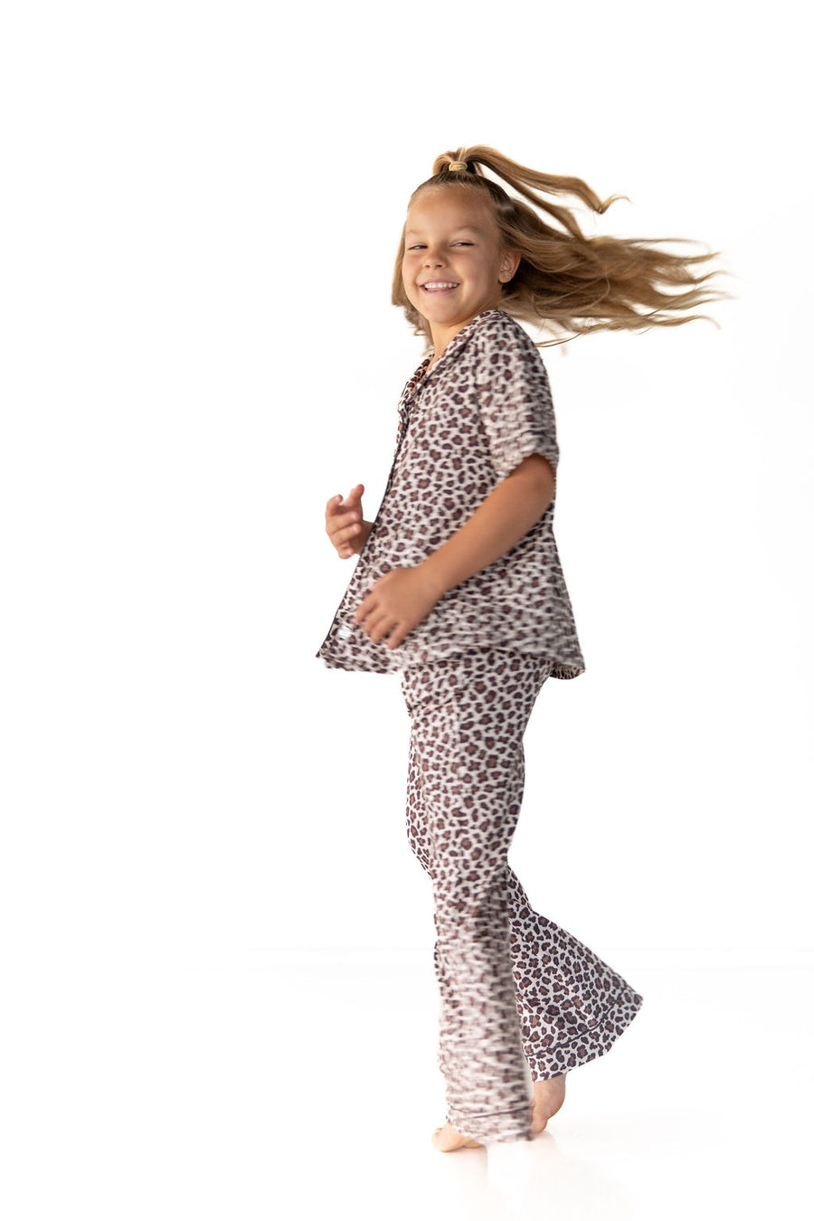 LEOPARD | GIRLS' BUTTON UP SHORT SLEEVE SET