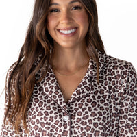 LEOPARD | WOMEN'S BUTTON UP SHORT SLEEVE SET