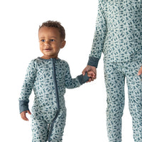 TEAL BIG SMILEY | ZIPPER ONE PIECE