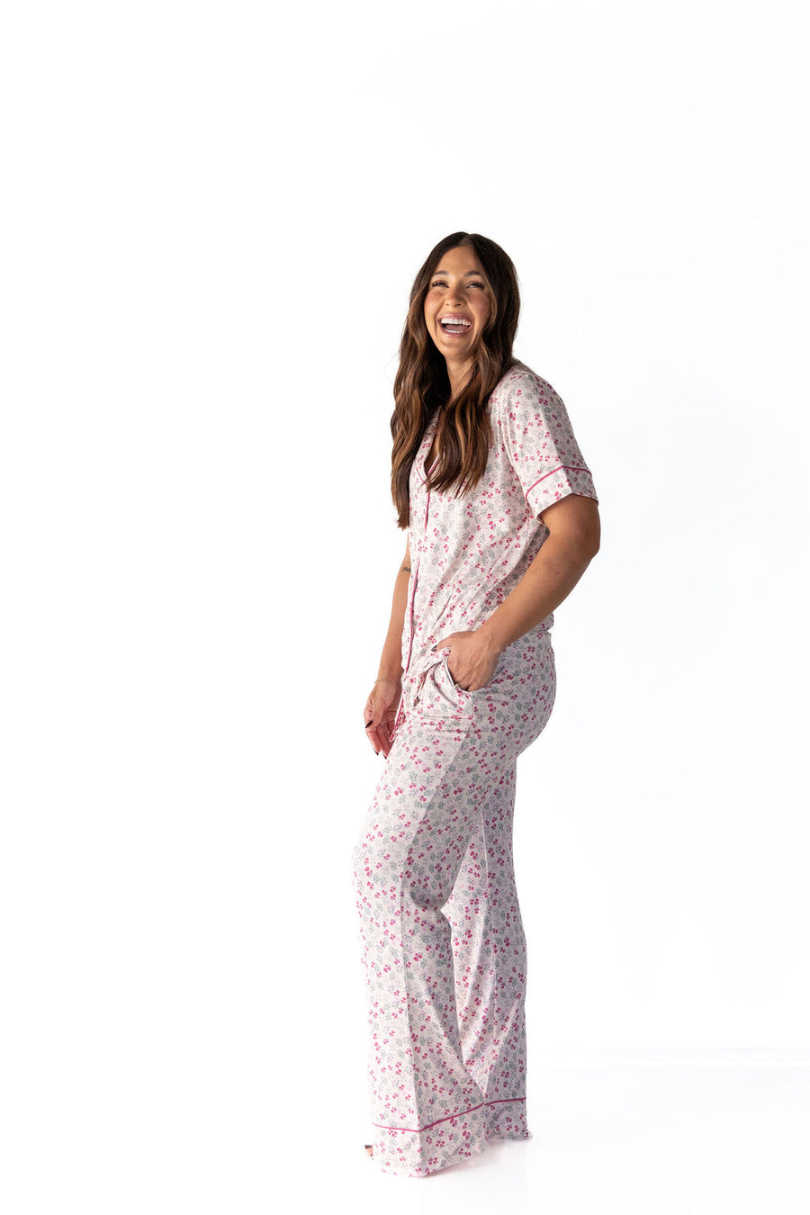 MINI BERRY FLORAL | WOMEN'S BUTTON UP SHORT SLEEVE SET