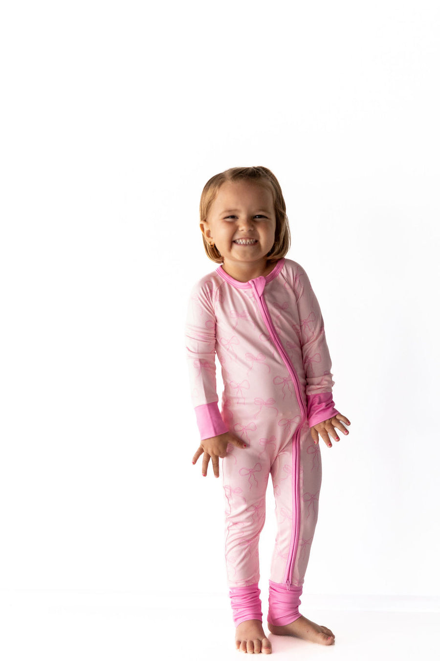 PINK BOWS | ZIPPER ONE PIECE