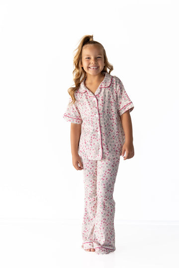 MINI BERRY FLORAL | GIRLS' BUTTON UP SHORT SLEEVE SET