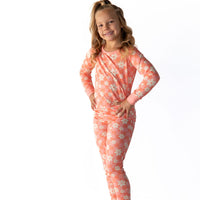 BRIGHT CORAL + PINK DAISY CHECKER | LONG SLEEVE