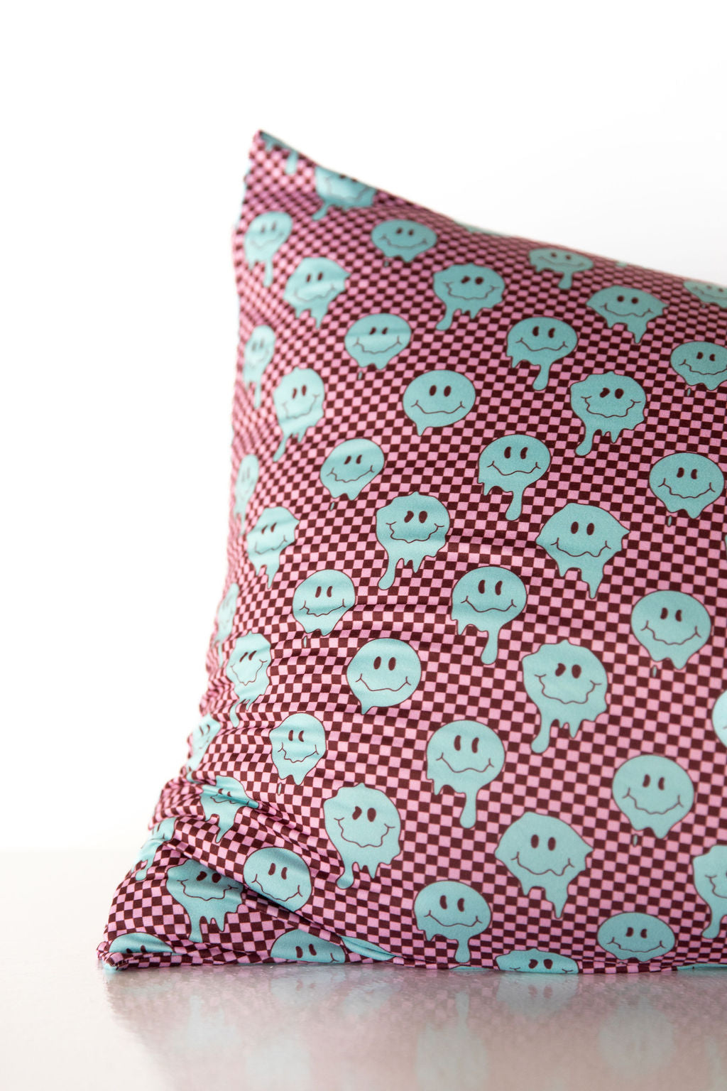TEAL TRIPPY CHECKER | PILLOW CASE
