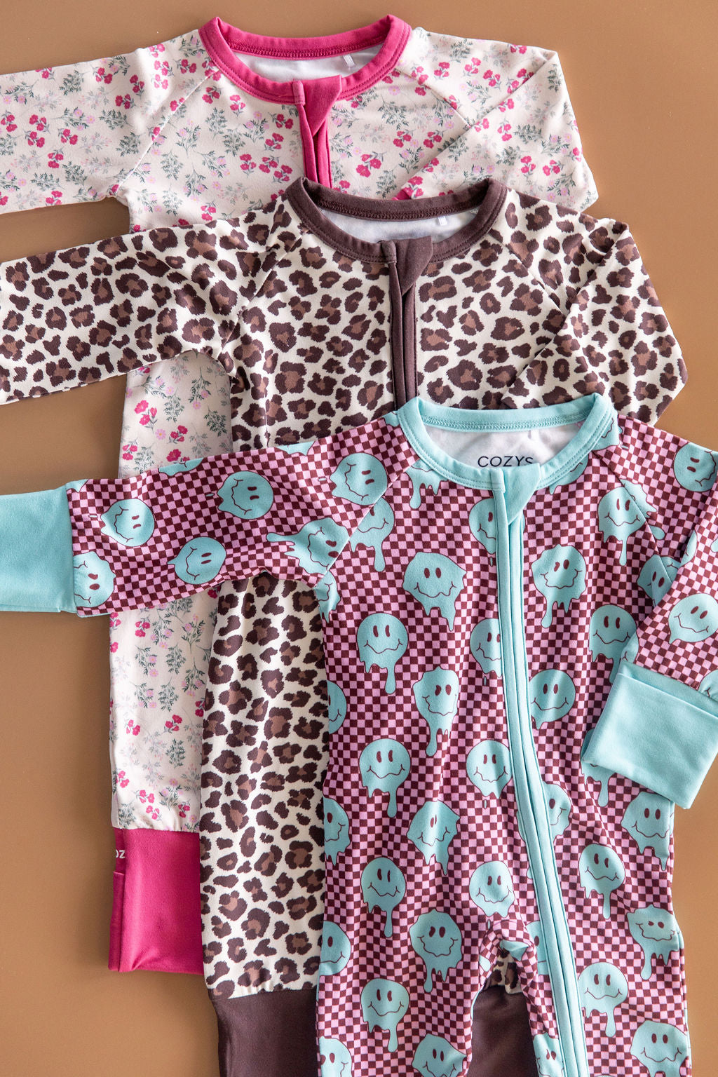 TEAL TRIPPY CHECKER | ZIPPER ONE PIECE