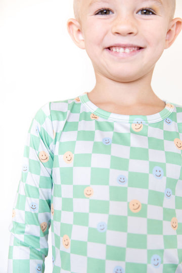 GREEN HAPPY CHECKER | LONG SLEEVE