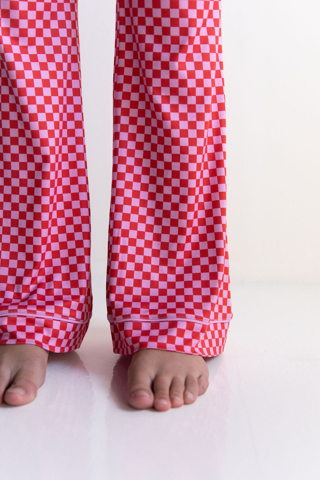 PINK + RED MINI CHECKER | GIRLS' BUTTON UP SHORT SLEEVE SET