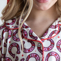 HORSESHOES | GIRLS' BUTTON UP SHORT SLEEVE SET