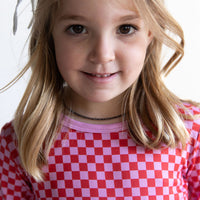 PINK + RED MINI CHECKER | LONG SLEEVE