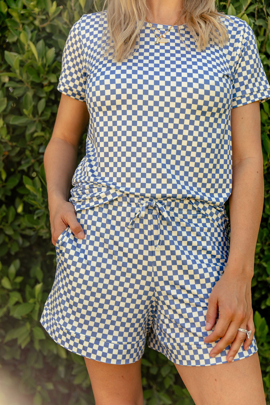 LIBERTY BLUE MINI CHECKER | WOMEN'S SHORT SET – COZYS