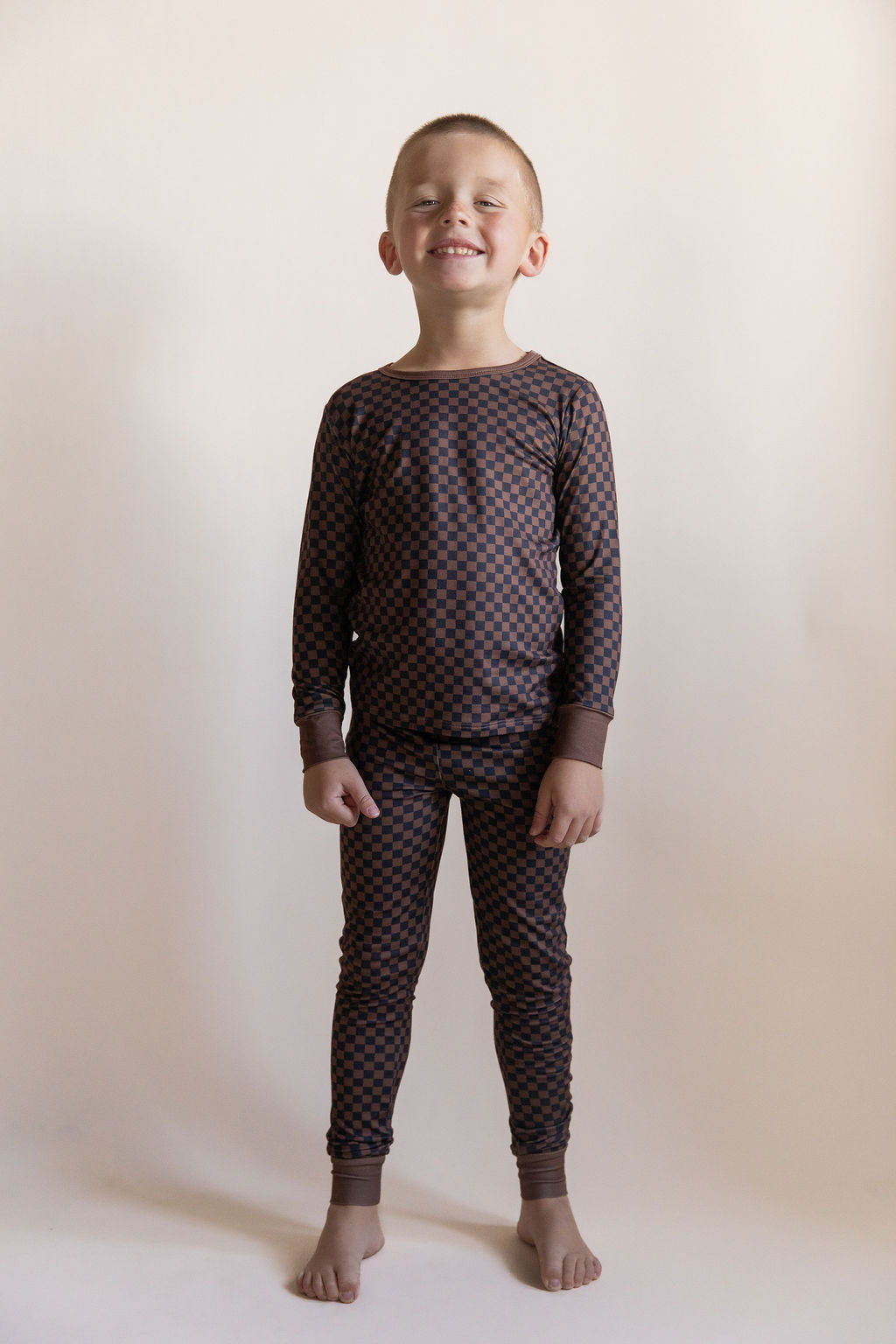 BROWN + BLACK MINI CHECKER | LONG SLEEVE