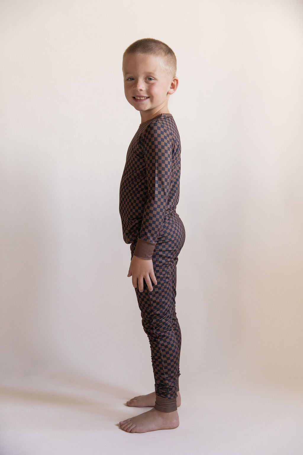 BROWN + BLACK MINI CHECKER | LONG SLEEVE