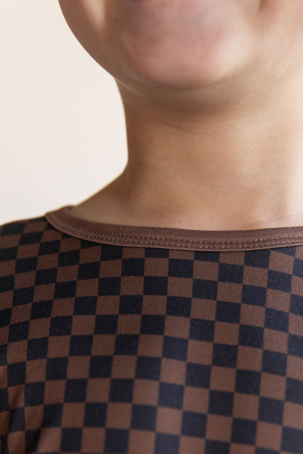 BROWN + BLACK MINI CHECKER | LONG SLEEVE