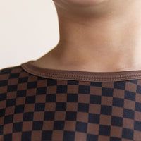 BROWN + BLACK MINI CHECKER | LONG SLEEVE