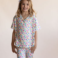CANDY HEARTS | GIRLS' BUTTON UP SHORT SLEEVE SET