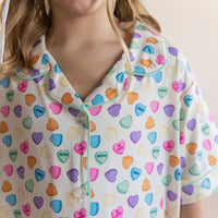 CANDY HEARTS | GIRLS' BUTTON UP SHORT SLEEVE SET