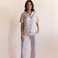 CANDY HEARTS | WOMEN'S BUTTON UP SHORT SLEEVE SET