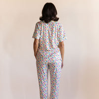 CANDY HEARTS | WOMEN'S BUTTON UP SHORT SLEEVE SET