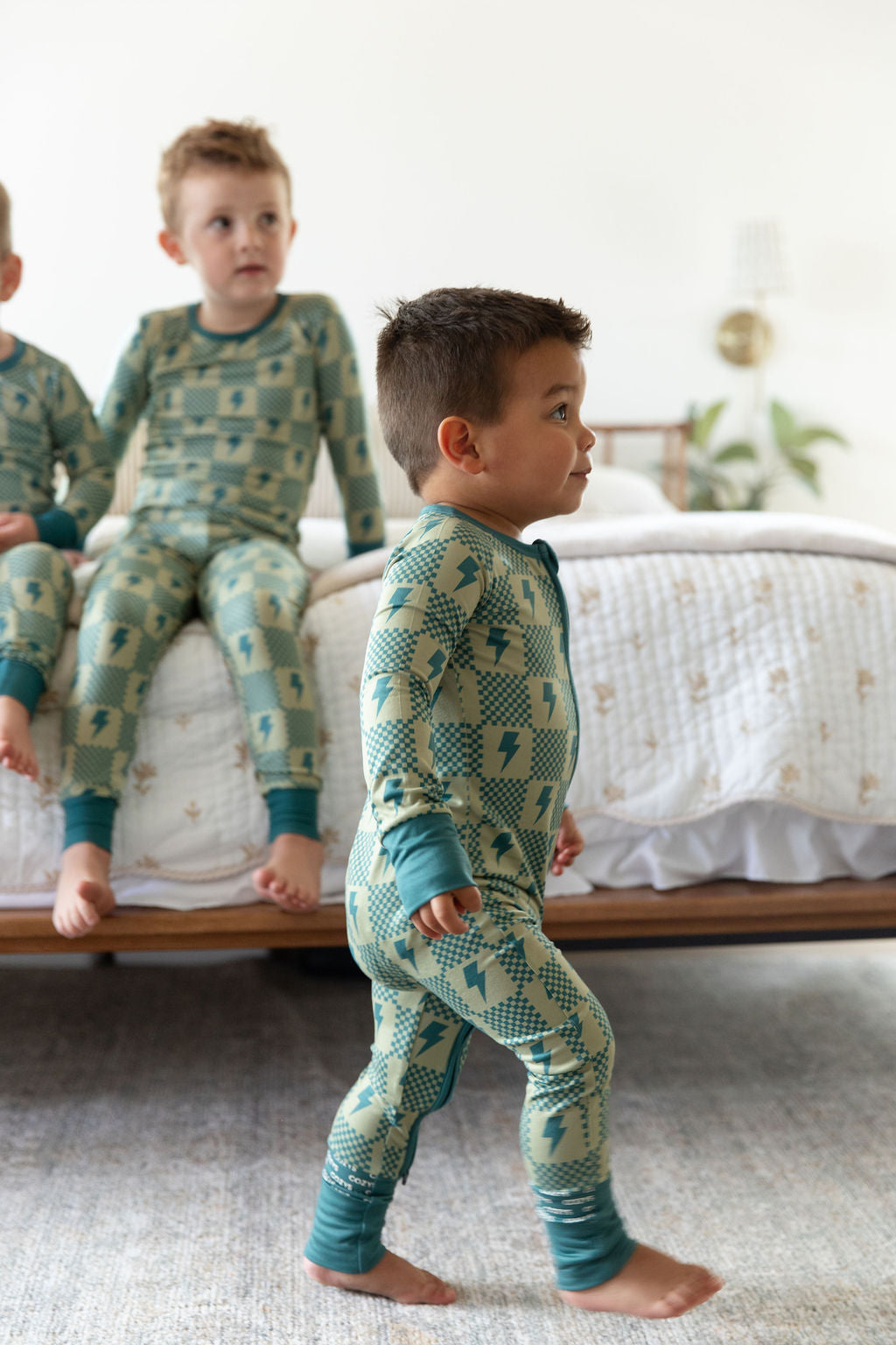 CHECKER LIGHTNING BOLTS | ZIPPER ONE PIECE