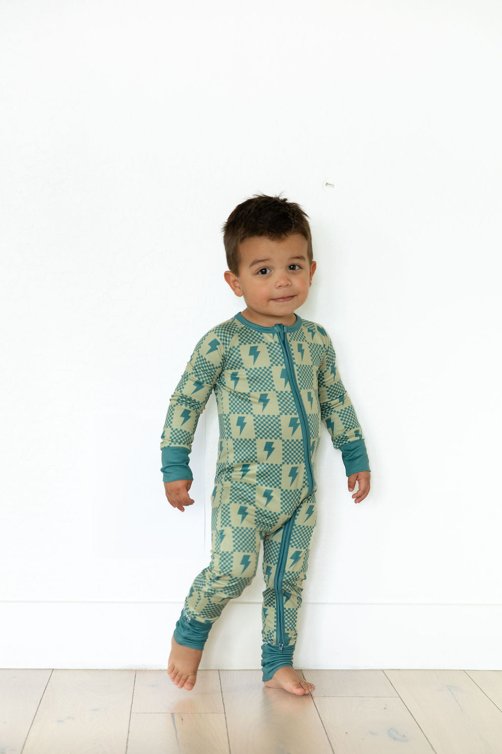 CHECKER LIGHTNING BOLTS | ZIPPER ONE PIECE