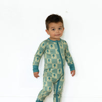 CHECKER LIGHTNING BOLTS | ZIPPER ONE PIECE