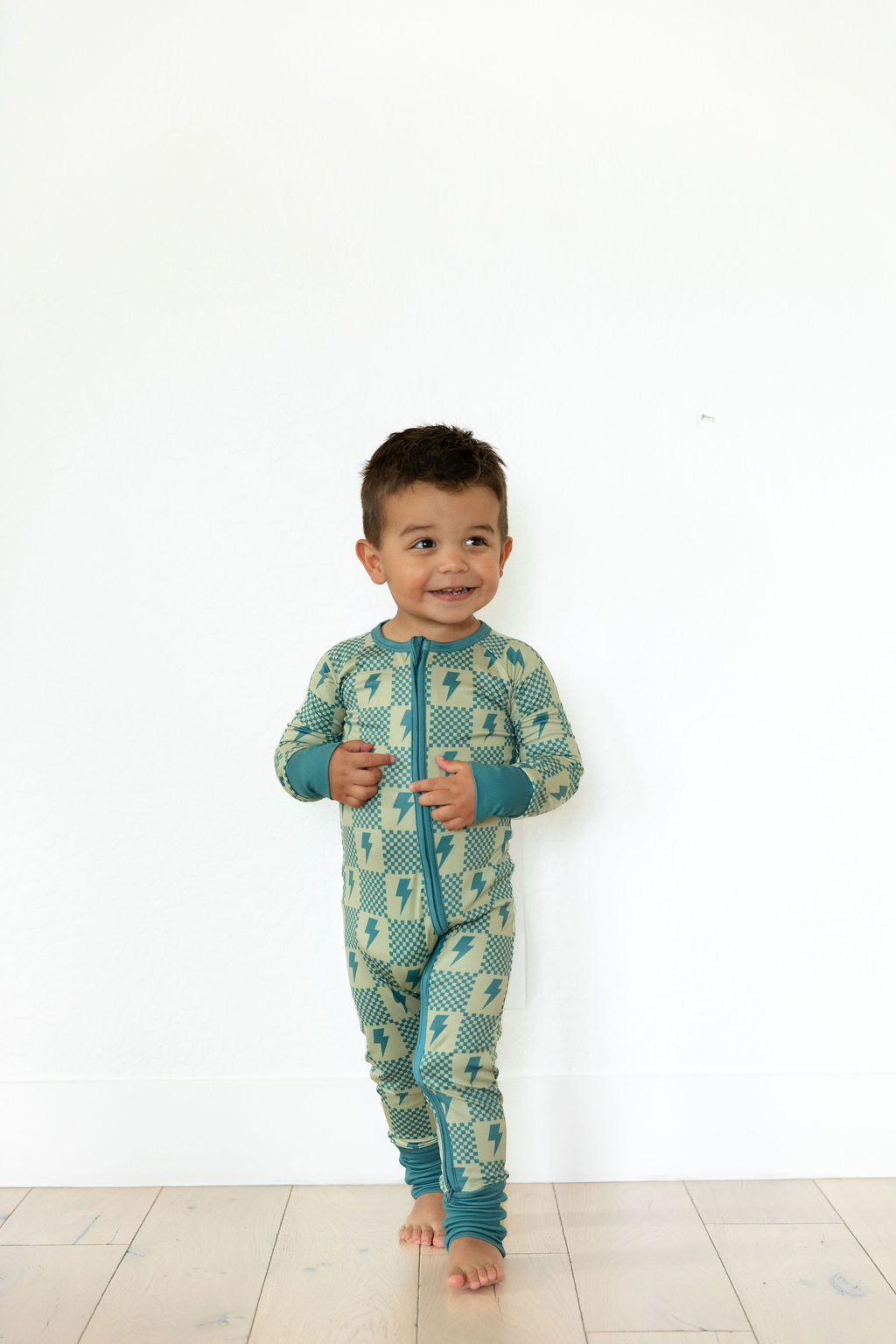 CHECKER LIGHTNING BOLTS | ZIPPER ONE PIECE