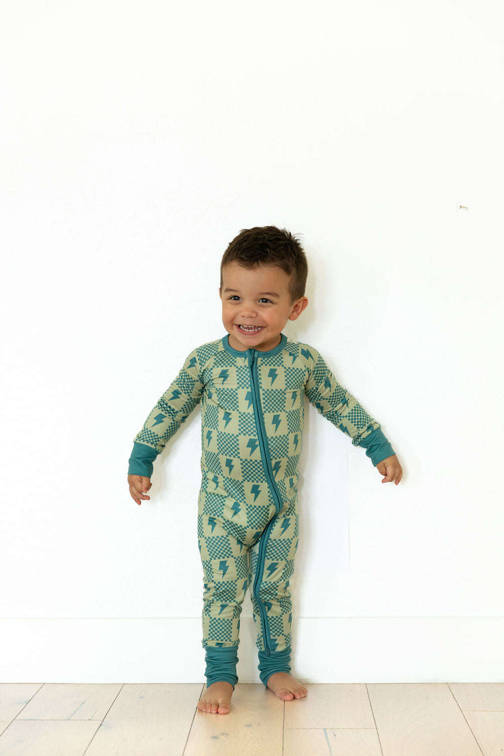 CHECKER LIGHTNING BOLTS | ZIPPER ONE PIECE