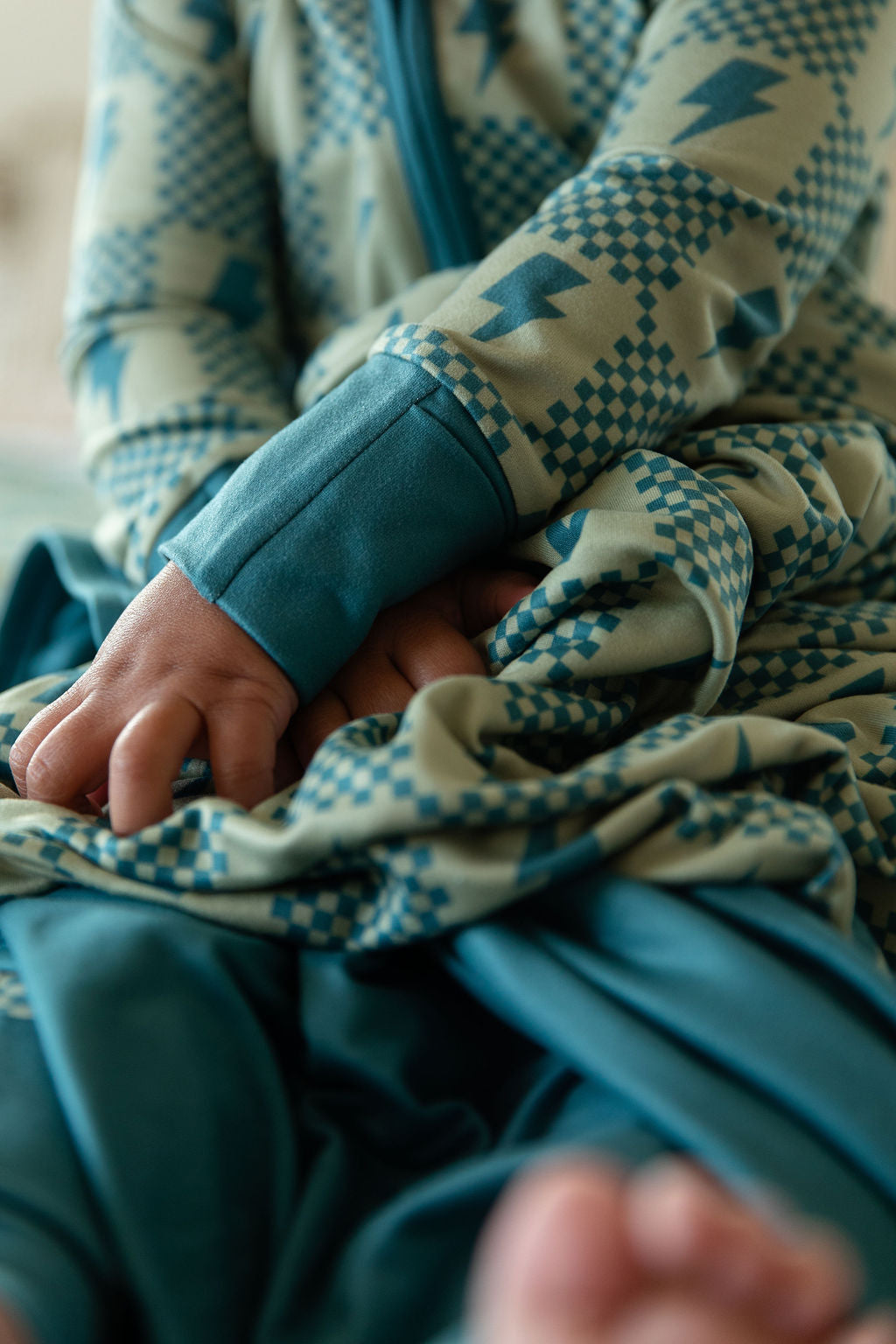 CHECKER LIGHTNING BOLTS | ZIPPER ONE PIECE