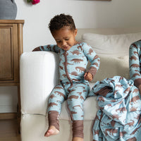 BROWN DINO | ZIPPER ONE PIECE