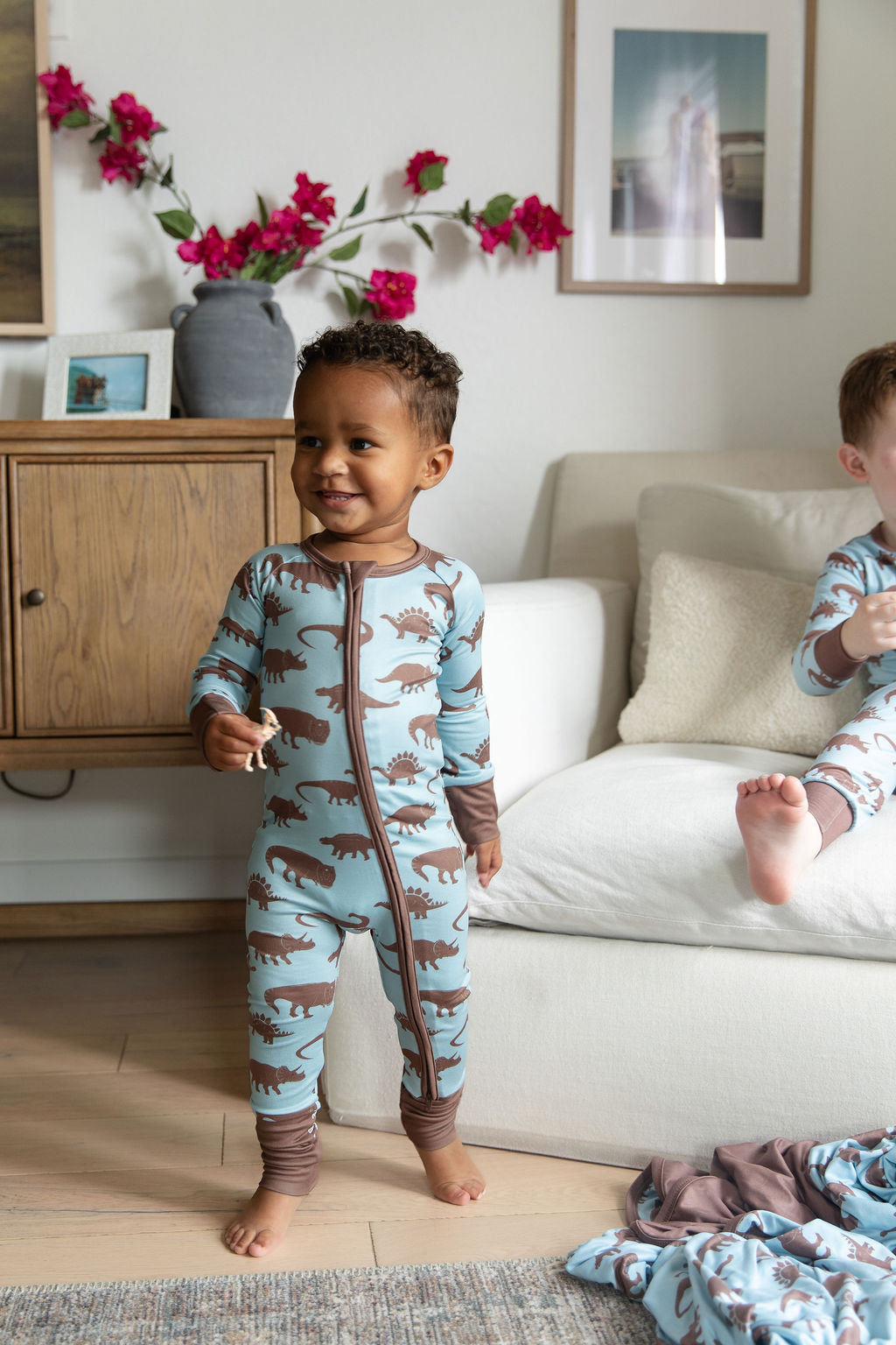 BROWN DINO | ZIPPER ONE PIECE