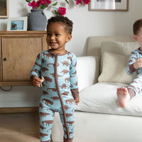 BROWN DINO | ZIPPER ONE PIECE