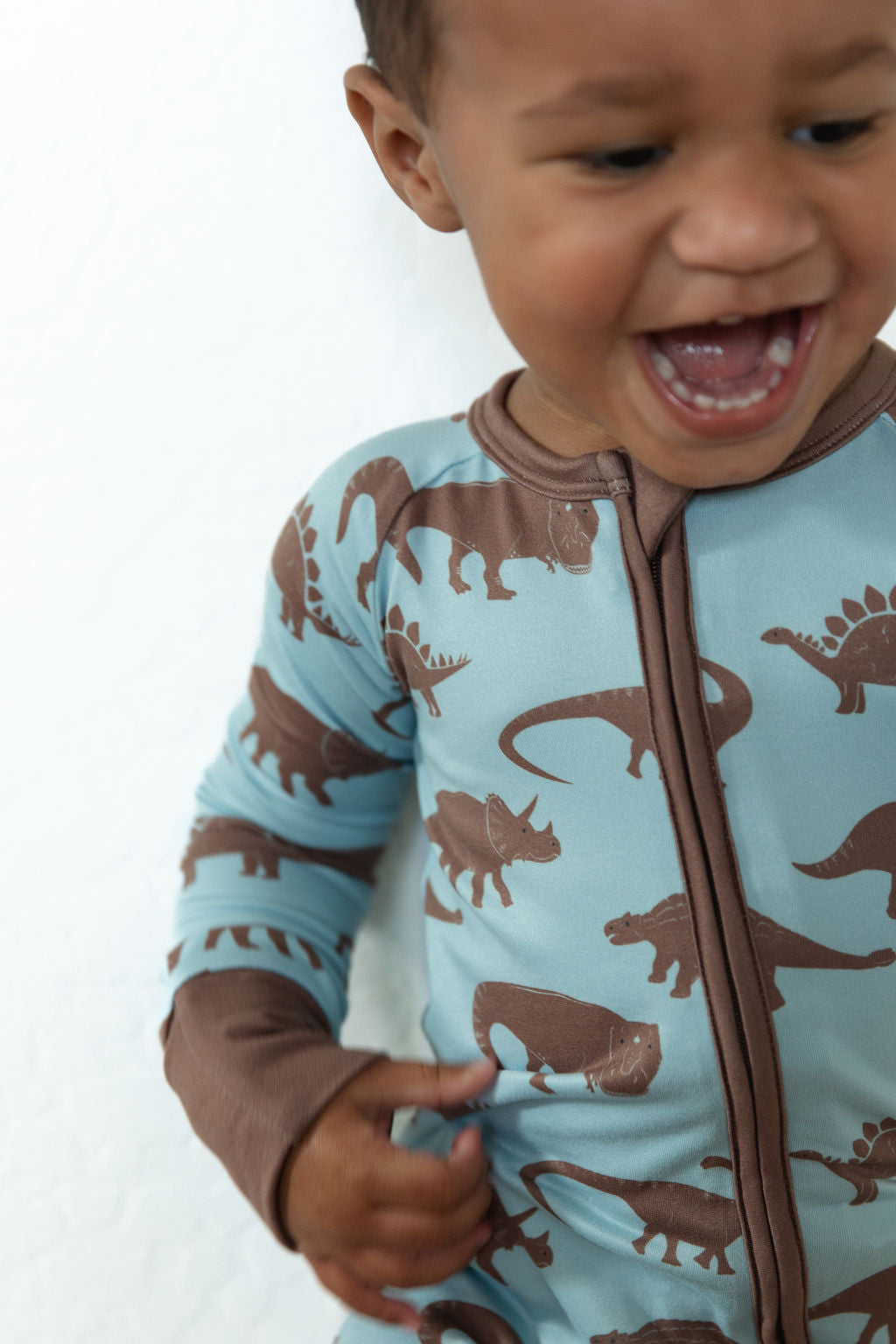 BROWN DINO | ZIPPER ONE PIECE