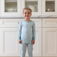 MUTED TEAL GINGHAM | LONG SLEEVE