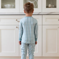 MUTED TEAL GINGHAM | LONG SLEEVE