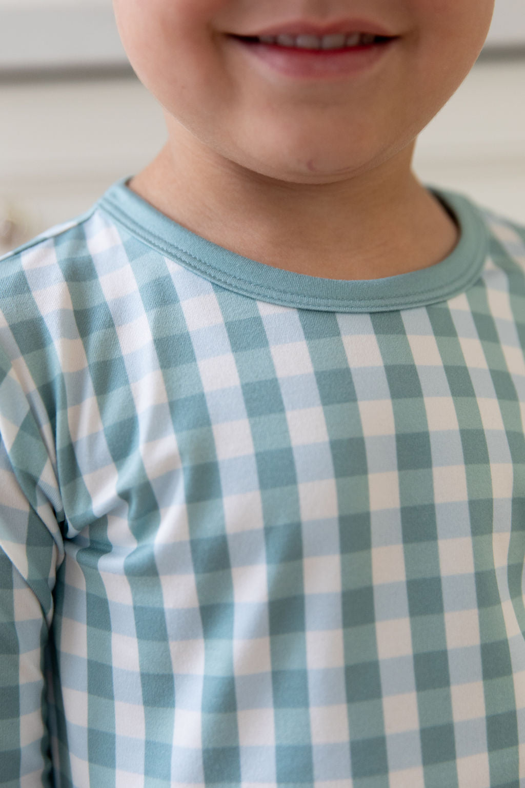 MUTED TEAL GINGHAM | LONG SLEEVE