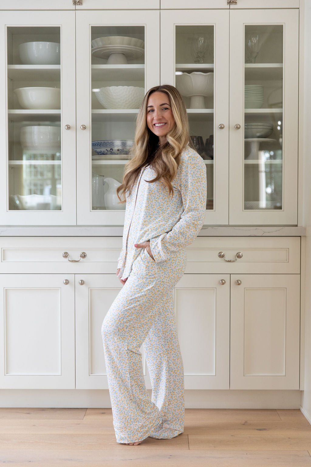 PASTEL FLORAL | WOMEN'S BUTTON UP LONG SLEEVE SET