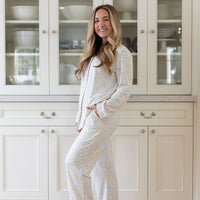 PASTEL FLORAL | WOMEN'S BUTTON UP LONG SLEEVE SET