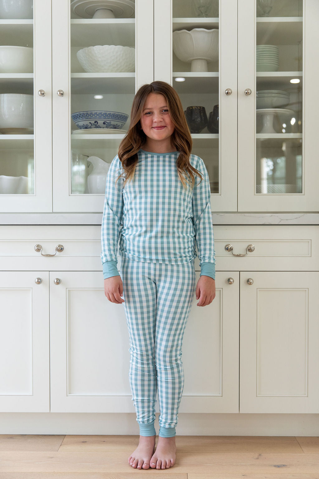 MUTED TEAL GINGHAM | LONG SLEEVE