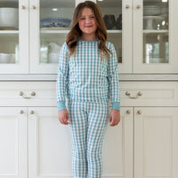 MUTED TEAL GINGHAM | LONG SLEEVE