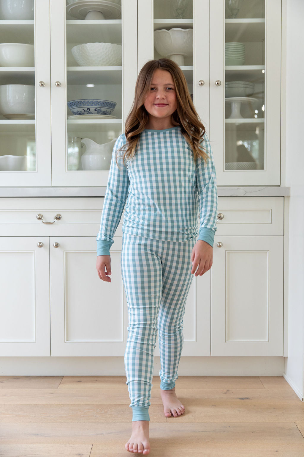 MUTED TEAL GINGHAM | LONG SLEEVE