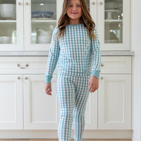 MUTED TEAL GINGHAM | LONG SLEEVE