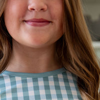 MUTED TEAL GINGHAM | LONG SLEEVE