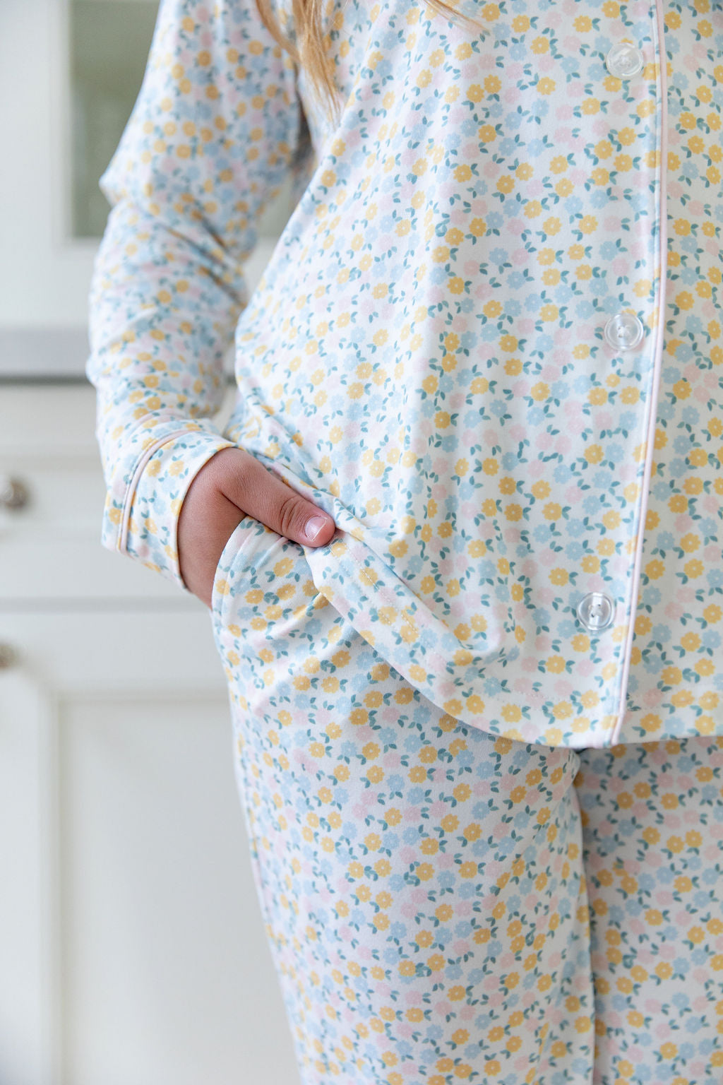 PASTEL FLORAL | GIRLS' BUTTON UP LONG SLEEVE SET