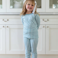 MUTED TEAL GINGHAM | LONG SLEEVE